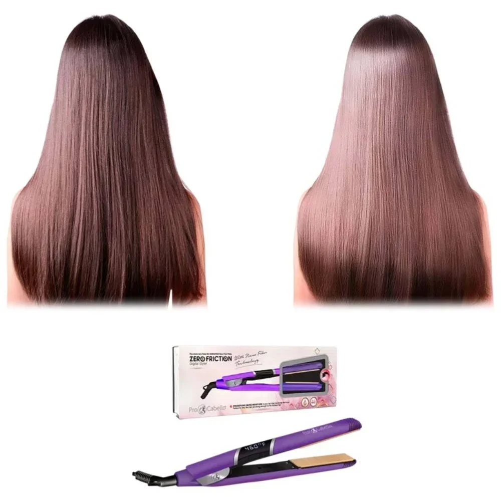 PROCABELLO Nano Fiber Flat Iron w/Zero Friction Technology (Pink) (NEW IN‎ BOX)